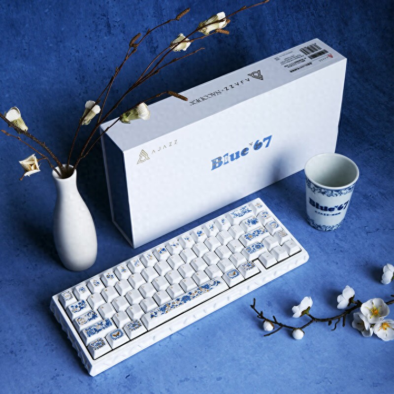 陶瓷外壳与键帽,黑爵推出非遗传承人黄云鹏联名Blue67磁轴键盘